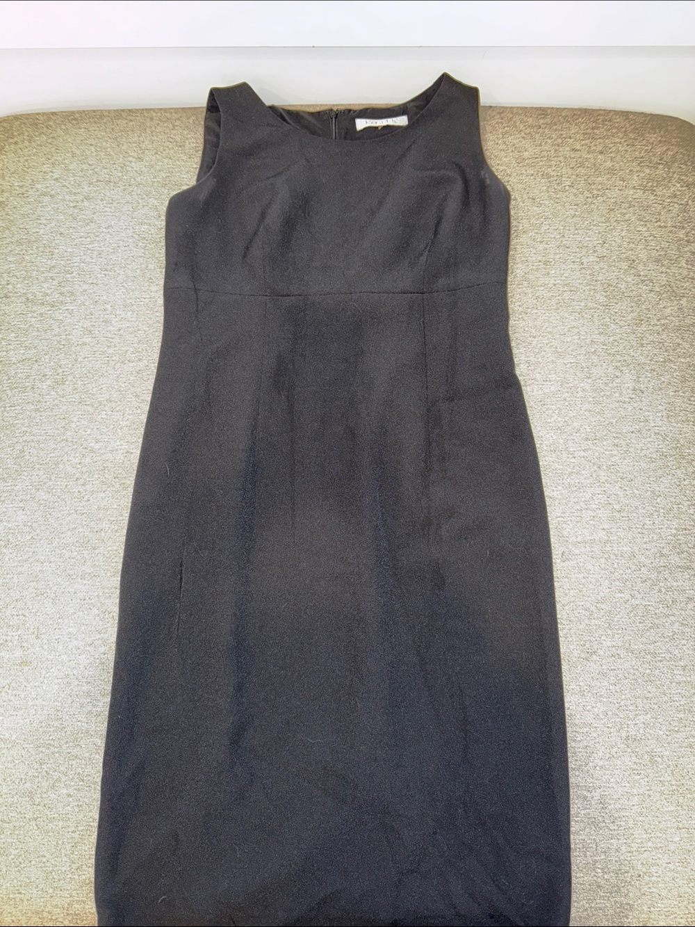 Kasper Black Sleeveless Midi Sheath Work Dress